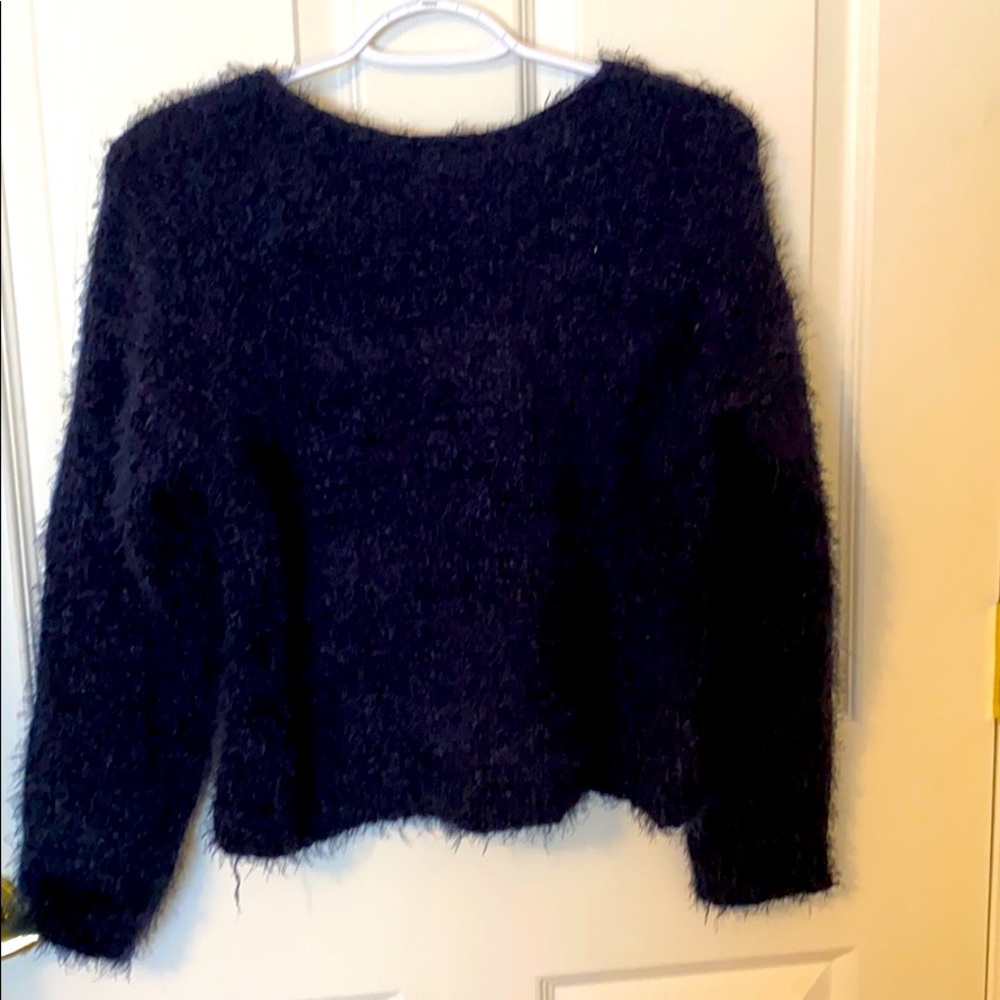 Dark blue and black crew neck sweater